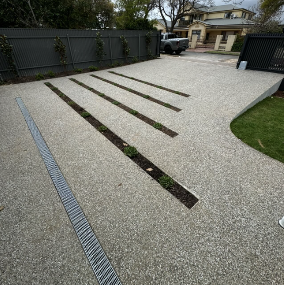 Concrete driveway