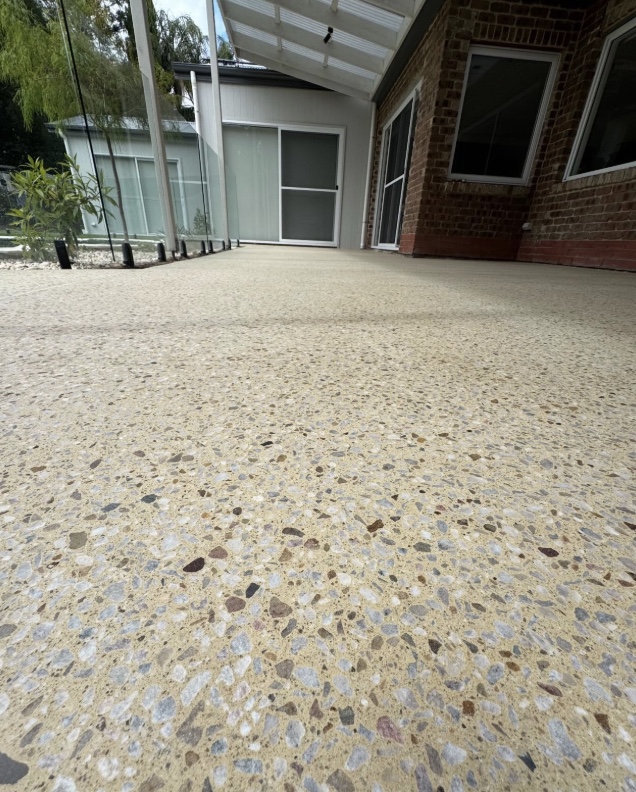 Exposed aggregate concrete driveway, Adelaide